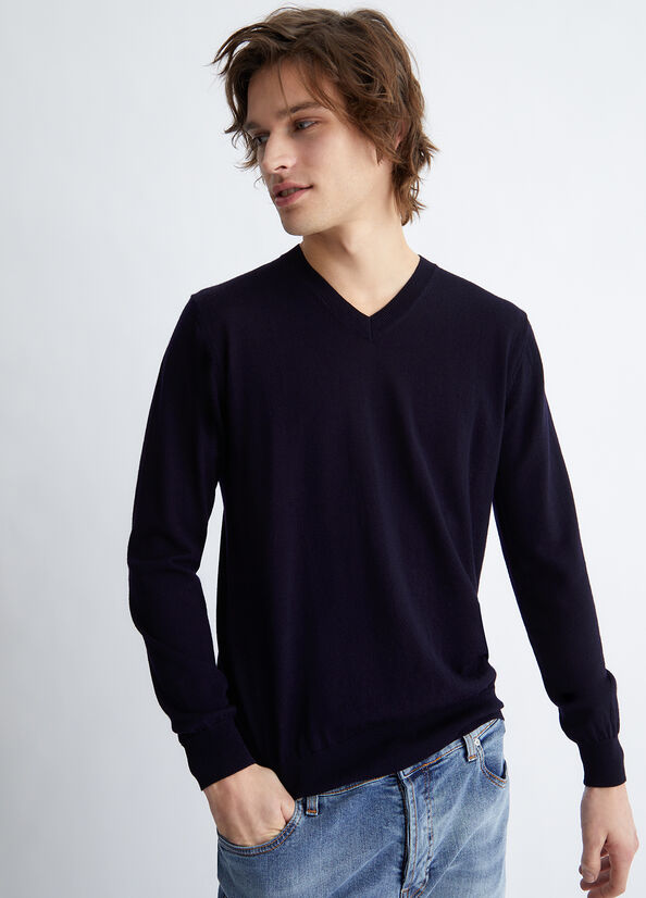 Dark Blue Men's Liu Jo In Pure Sweaters | AIJ-654810