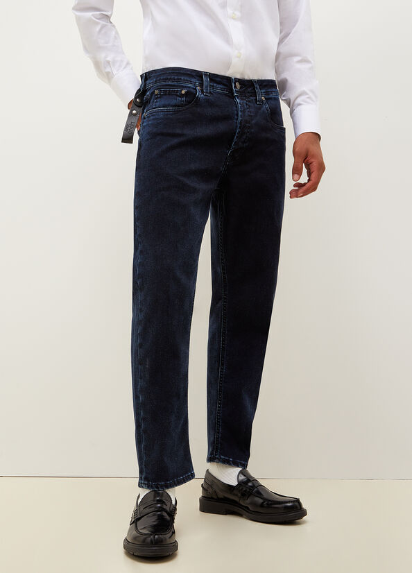 Dark Blue Men's Liu Jo Regular Slim-Fit Jeans | UGV-654930