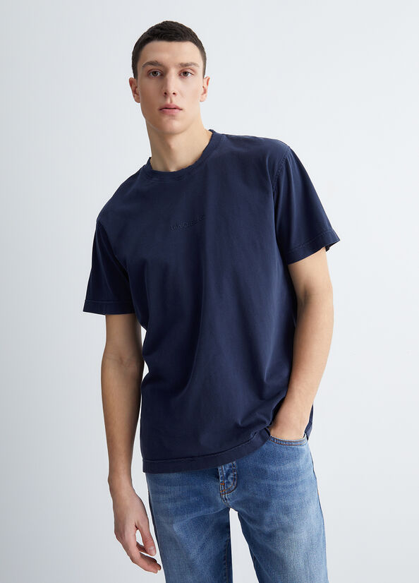 Dark Blue Men's Liu Jo With Logo T Shirts | ICE-163285