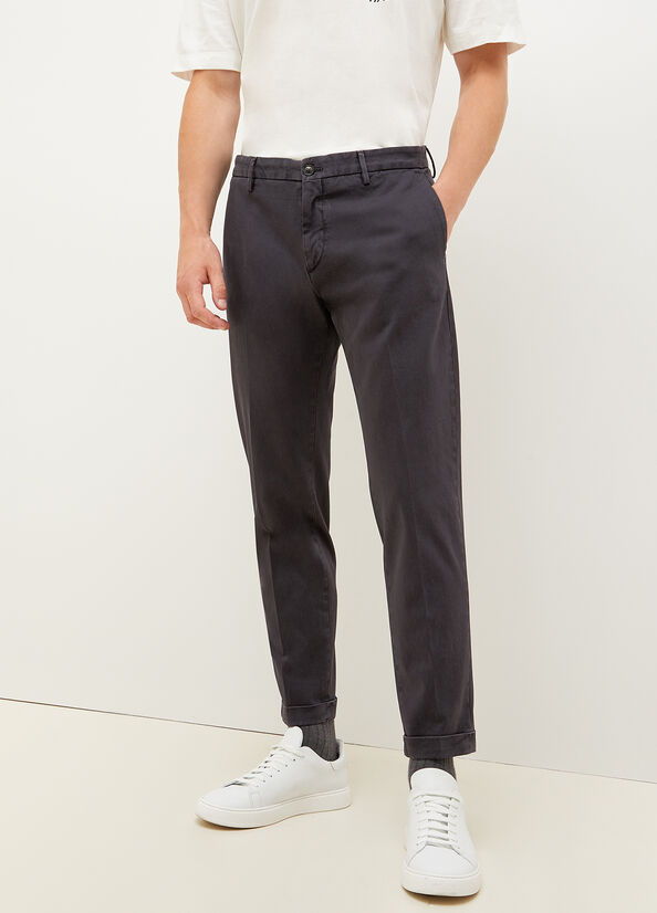 Dark Grey Men's Liu Jo Regular Fit Chinos Pants | RAZ-819572