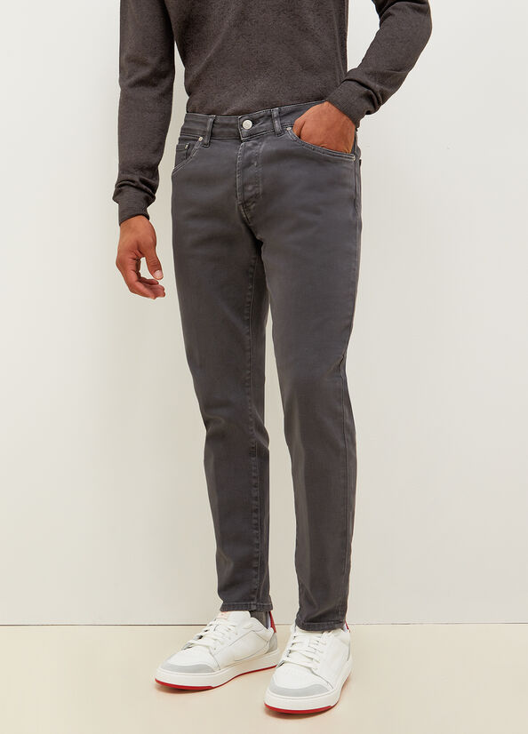 Dark Grey Men's Liu Jo Tapered Slim-Fit Jeans | KDA-984362