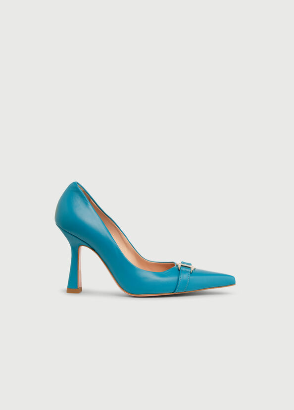 Deep Blue Women's Liu Jo With Jewel Logo High Heels | FPG-910453