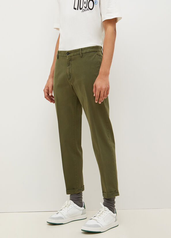 Green Men's Liu Jo Regular Fit Chinos Pants | QVS-680715