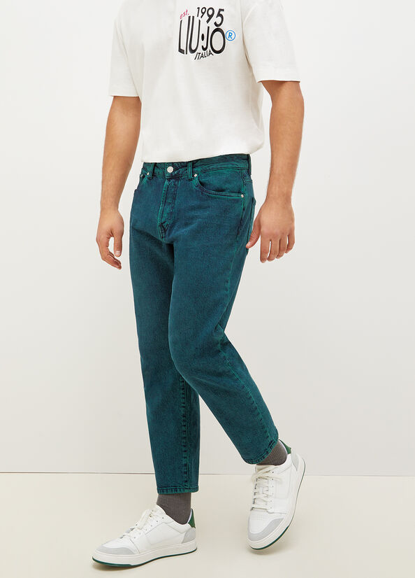 Green Men's Liu Jo Regular Slim-Fit Jeans | BML-427938