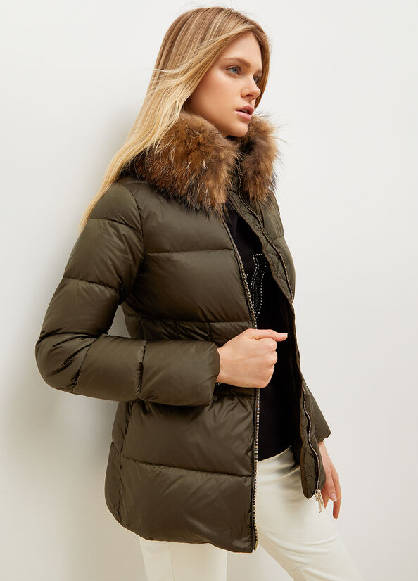 Green Women's Liu Jo Down In Quilted Technical Fabric Coats | ZVN-209687