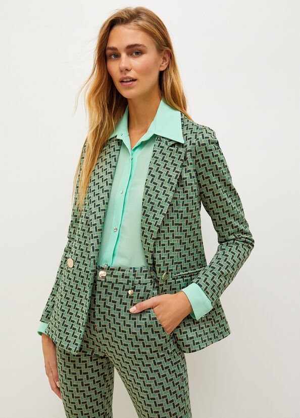 Green Women's Liu Jo Lurex Jacquard Jackets | LHP-182904