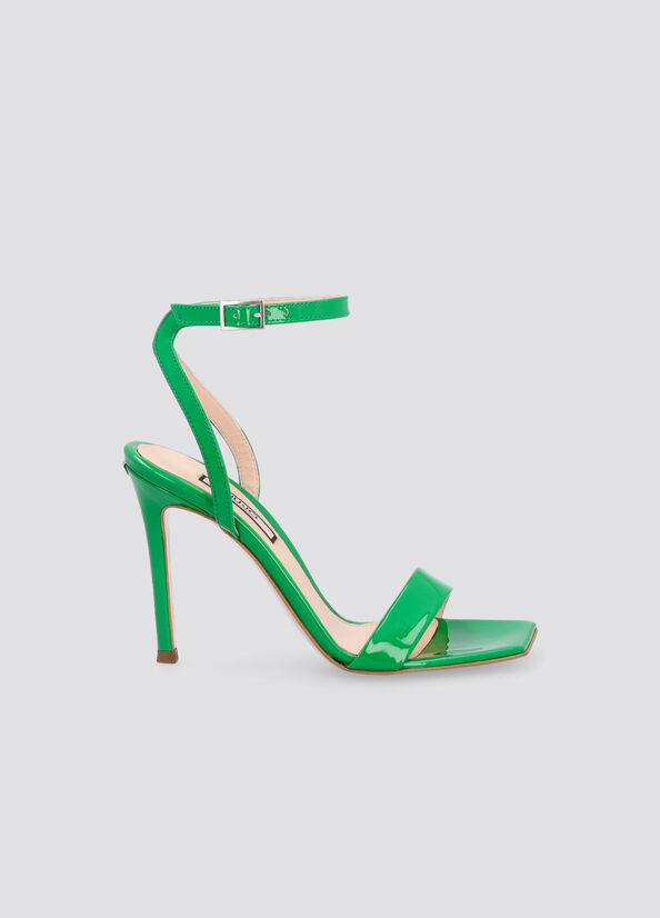 Green Women's Liu Jo Patent Leather Heeled Sandals | EUP-146279