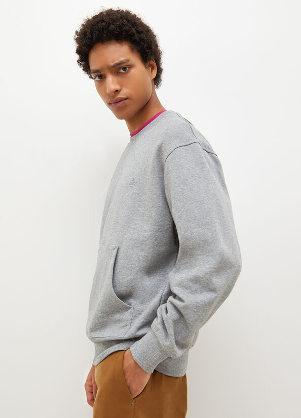 Grey Men's Liu Jo Crew Neck Sweaters | IHZ-632854