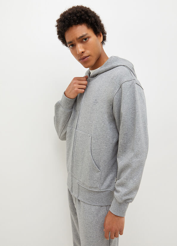 Grey Men's Liu Jo Hooded With Zip Sweaters | HLG-091283