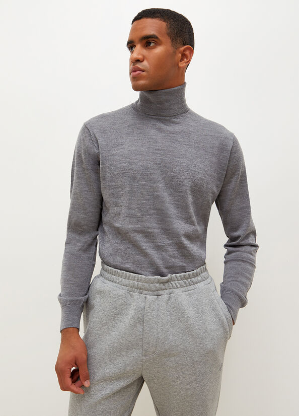 Grey Men's Liu Jo Virgin Turtleneck Sweaters | WAO-402851