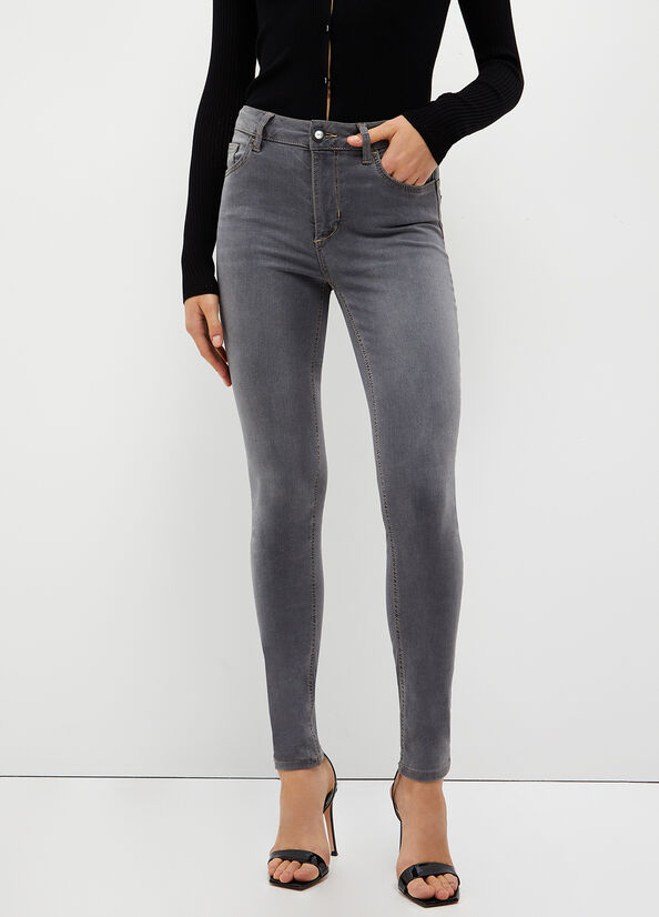 Grey Women's Liu Jo Bottom Up Skinny Jeans | VBR-065918