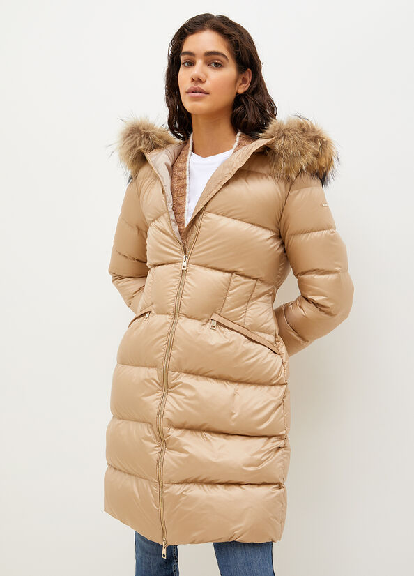 Grey Women's Liu Jo Down With Hood In Quilted Technical Fabric Coats | GRP-918406