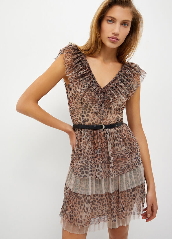 Leopard Women's Liu Jo Formal Animal-Print Dress | NMQ-269871