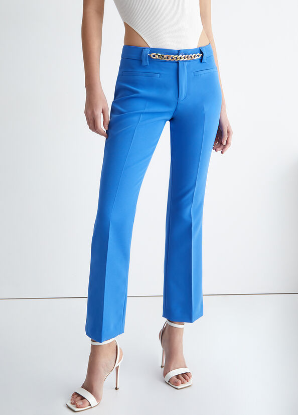 Light Blue Women's Liu Jo Stretch Pants | RXQ-745389