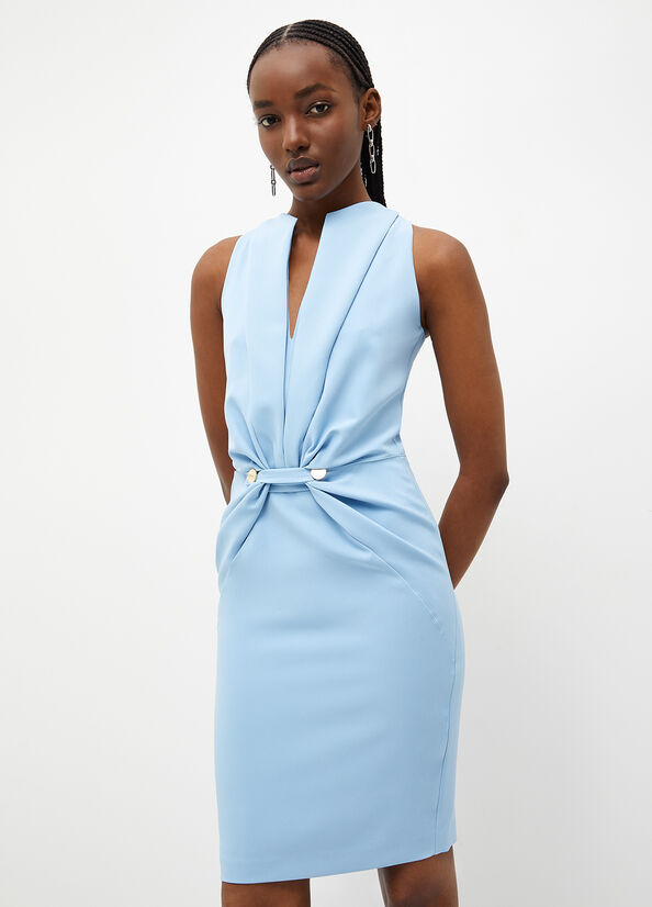 Light Blue Women's Liu Jo Stretch Sheath Dress | UXB-328651