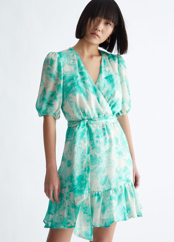 Light Turquoise Women's Liu Jo Floral Formal Dress | ZAR-026875