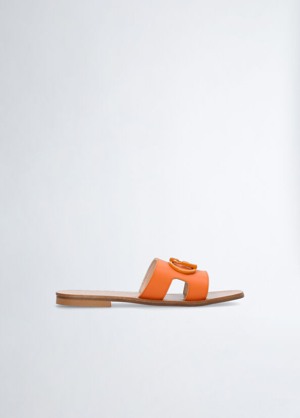 Orange Women's Liu Jo With Logo Flat Shoes | JAQ-245038