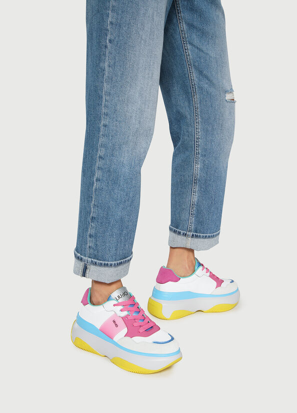 Pink Women's Liu Jo Chunky Multicoloured Sneakers | GKO-956801