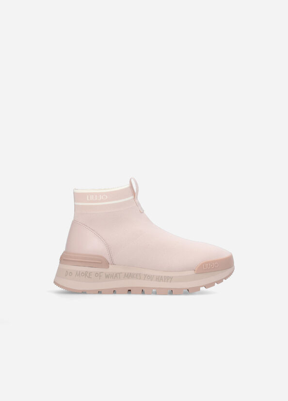 Pink Women's Liu Jo Perforated Sock Sneakers | XLF-431680