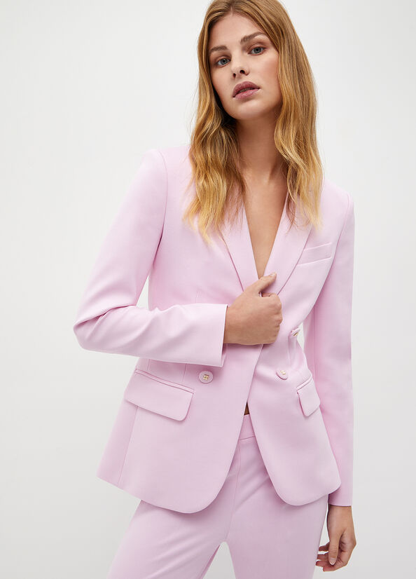 Pink Women's Liu Jo Stretch Blazer Jackets | KJD-430987