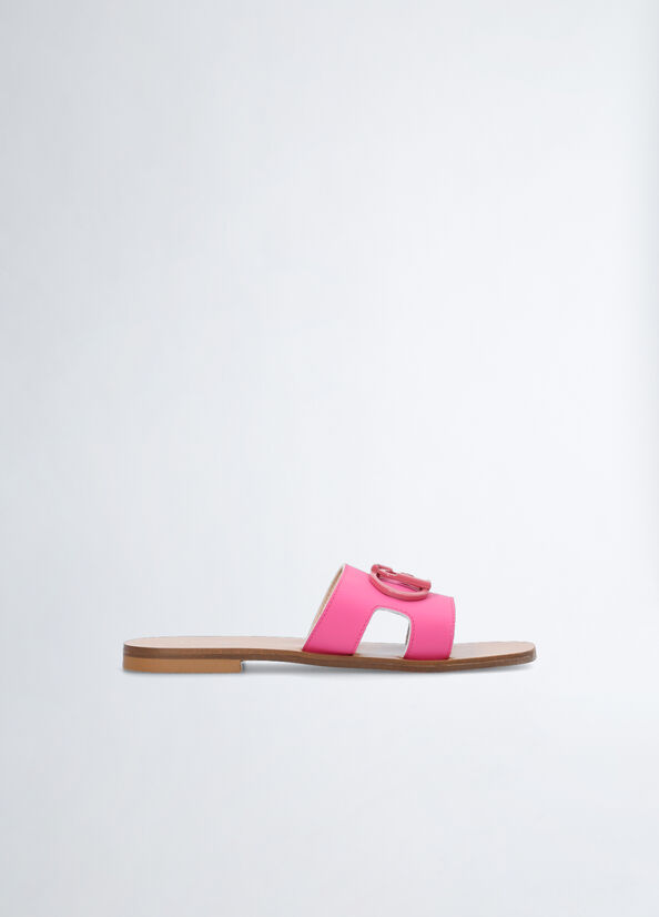 Pink Women's Liu Jo With Logo Flat Shoes | FWM-483162