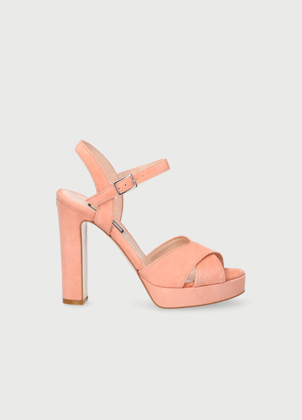 Pink Women's Liu Jo With Wide Heel Sandals | FMY-624813