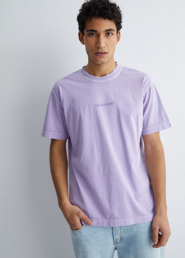 Purple Men's Liu Jo With Logo T Shirts | KHF-316504