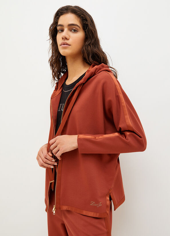 Red Women's Liu Jo Hooded With Zip Sweatshirts | KAF-625318