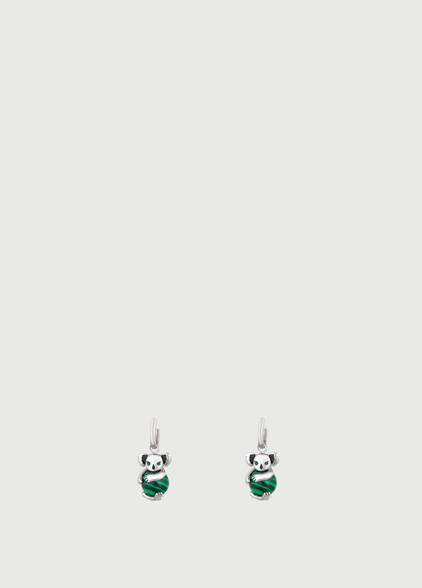 Silver / Green Women's Liu Jo Single Koala Earring Jewelry | ITX-710546