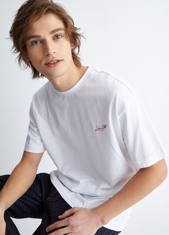 White Men's Liu Jo With Logo T Shirts | BRW-017296