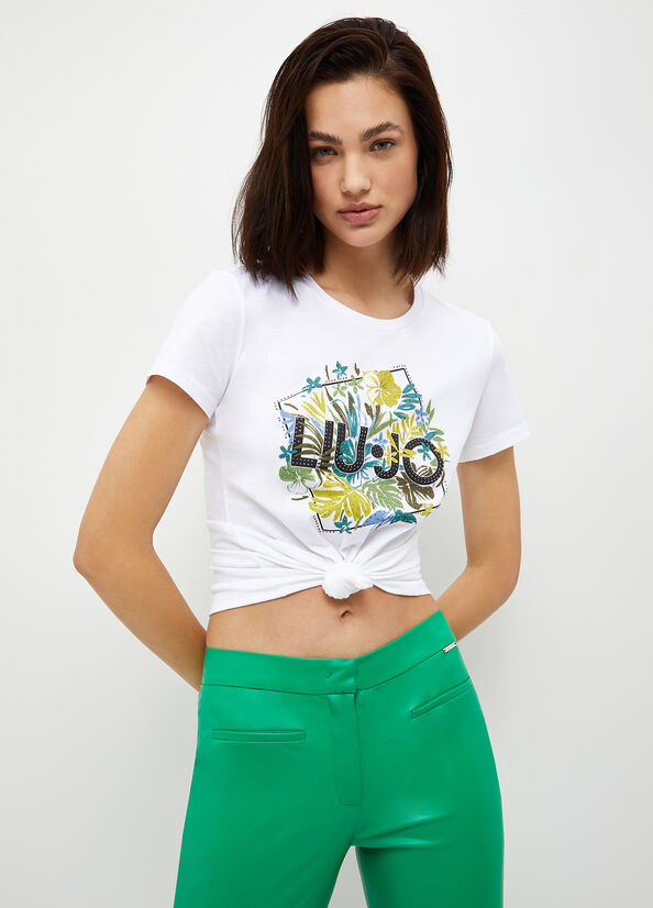 White Women's Liu Jo Eco-Friendly With Logo Tops | QRS-160583