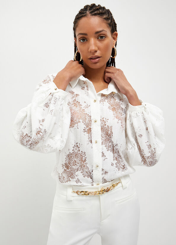 White Women's Liu Jo Lace Shirts | NVL-201574