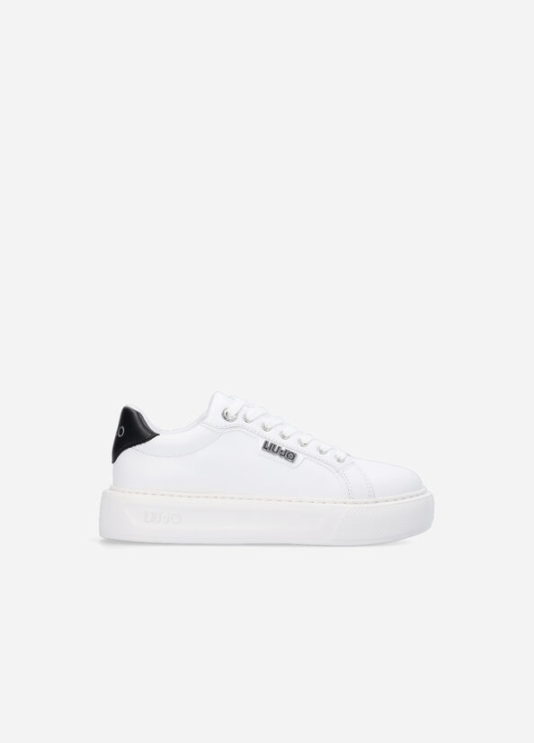 White Women's Liu Jo Leather Sneakers | VQU-194683